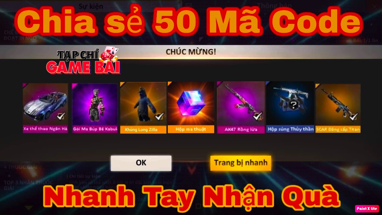 Chia sẻ mã giftcode free fire