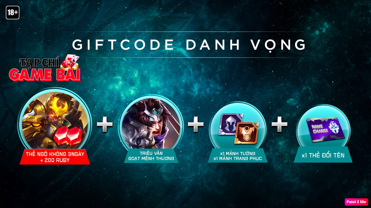 Một số code giftcode. lienquan .garena. vn
